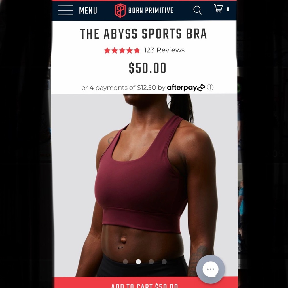 Born Primitive Abyss Sports Bra, size Small